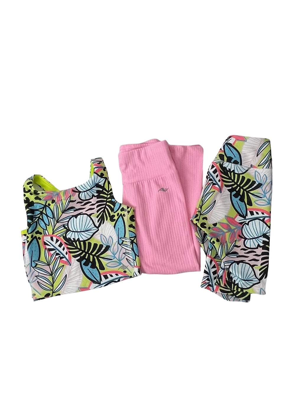 Athletic Works Girls 3-Piece Activewear Lot Tropical Pink Size 4/5